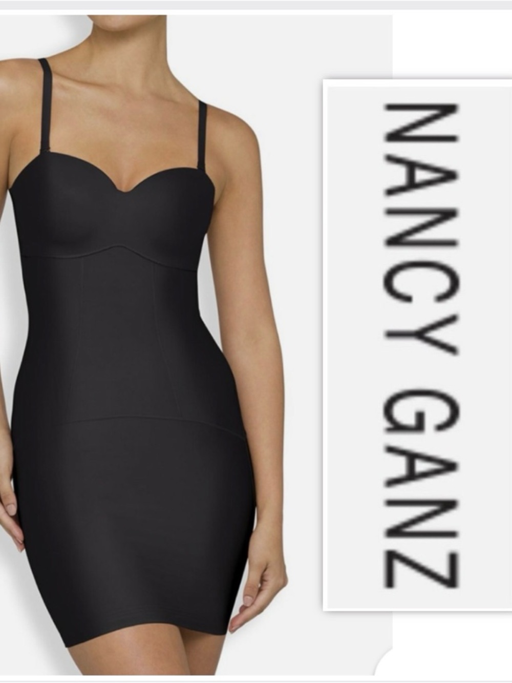 Nancy Ganz "Body Architect" Ultra Firm Support Black Slip Dress